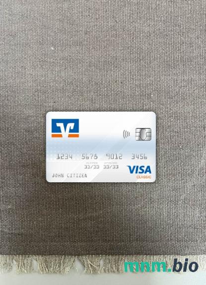 Germany Volksbank visa classic card wygląd fotograficzny skan PSD + zdjęcie